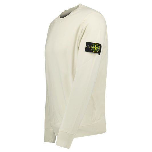Stone Island Compass Badge Organic Cotton Crewneck Sweatshirt Sand