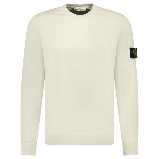 Stone Island Compass Badge Organic Cotton Crewneck Sweatshirt Sand