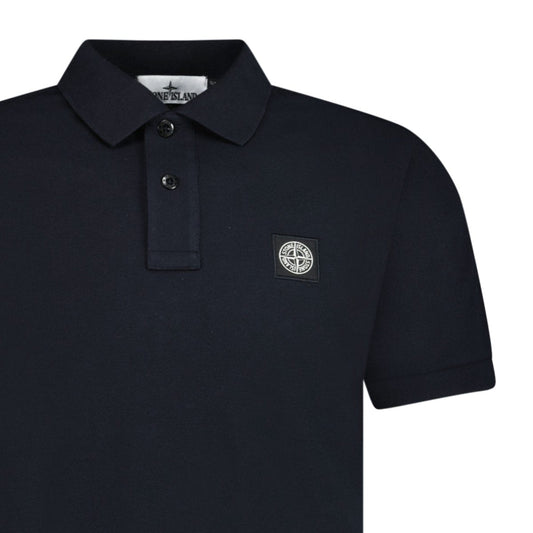Stone Island Compass Badge Polo T-Shirt Slim Fit Black