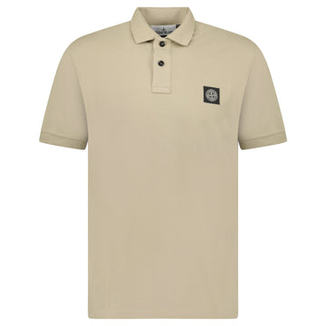 Stone Island Compass Badge Polo T-Shirt Slim Fit Desert