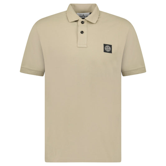 Stone Island Compass Badge Polo T-Shirt Slim Fit Desert