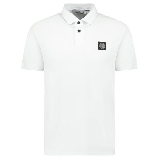 Stone Island Compass Badge Polo T-Shirt Slim Fit White
