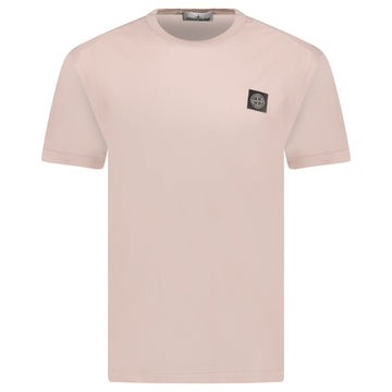 Stone Island Compass Logo Patch Cotton T-Shirt Antique Rose