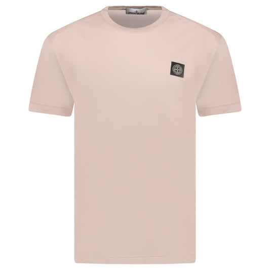 Stone Island Compass Logo Patch Cotton T-Shirt Antique Rose