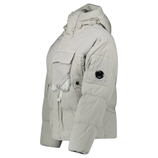 CP Company Eco-Chrome R Mixed Hooded Down Jacket Grey