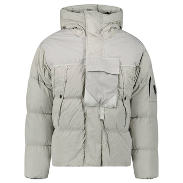 CP Company Eco-Chrome R Mixed Hooded Down Jacket Grey