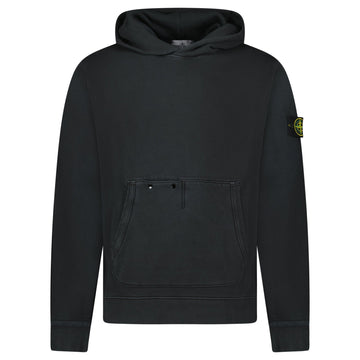 Stone Island Diagonal Fleece Old Effect Hoodie in Black