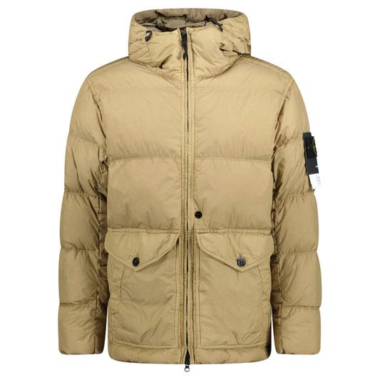 Stone Island Garment Dyed Crinkle Reps NY Down Jacket  Biscuit Brown
