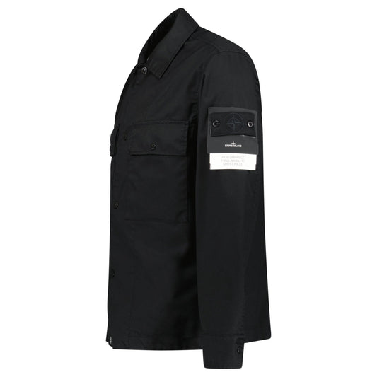 Stone Island Ghost Compass Twill Wool-TC Overshirt Black