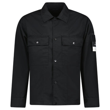 Stone Island Ghost Compass Twill Wool-TC Overshirt Black