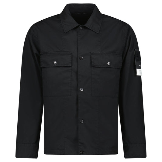 Stone Island Ghost Compass Twill Wool-TC Overshirt Black