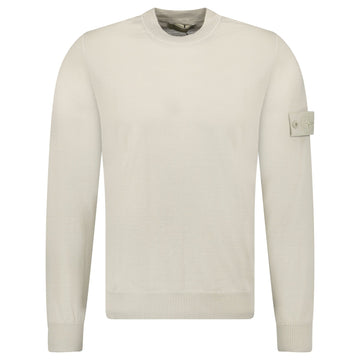 Stone Island Ghost Wool Crew Neck Jumper Beige