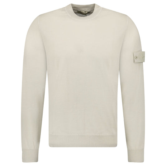 Stone Island Ghost Wool Crew Neck Jumper Beige