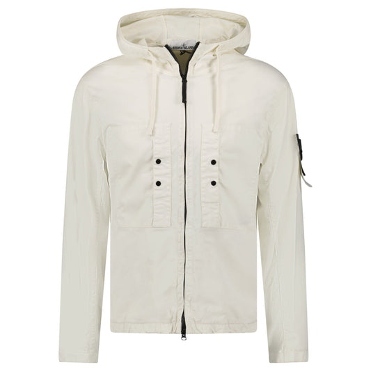 Stone Island Ivory Chest Pocket Hooded Jacket