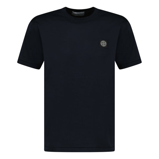 Stone Island Logo Patch Cotton T-Shirt Navy