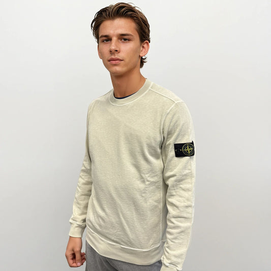 Stone Island Old Effect Crewneck Sweatshirt Beige