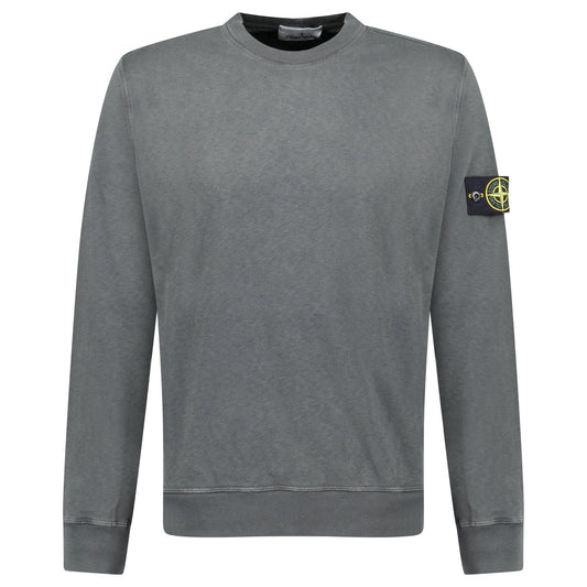 Stone Island Old Effect Crewneck Sweatshirt Charcoal Grey