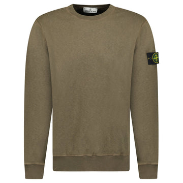 Stone Island Old Effect Crewneck Sweatshirt Military Green