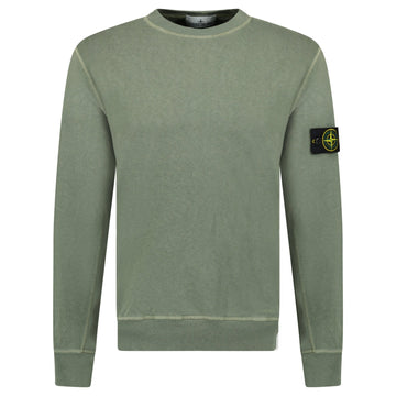 Stone Island Old Effect Crewneck Sweatshirt Musk Green