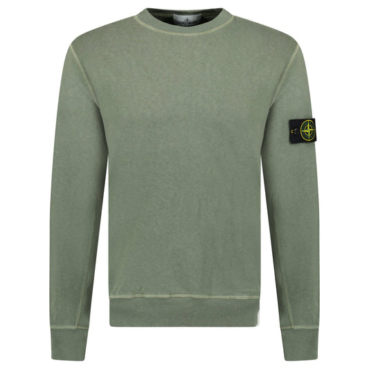 Stone Island Old Effect Crewneck Sweatshirt Musk Green