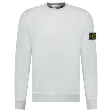 Stone Island Old Effect Crewneck Sweatshirt Pearl Grey