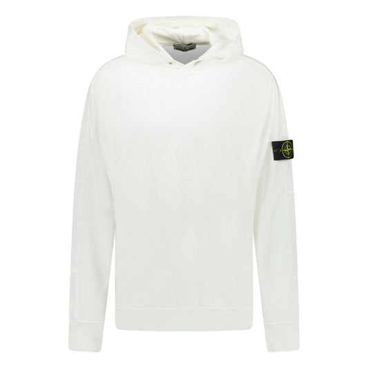 Stone Island ‘old’ Treatment Hooded Sweatshirt In White