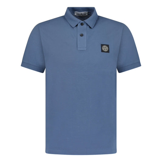 Stone Island Patch Polo T-Shirt Slim Fit Avio Blue