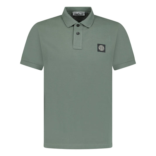 Stone Island Patch Polo T-Shirt Slim Fit Musk Green