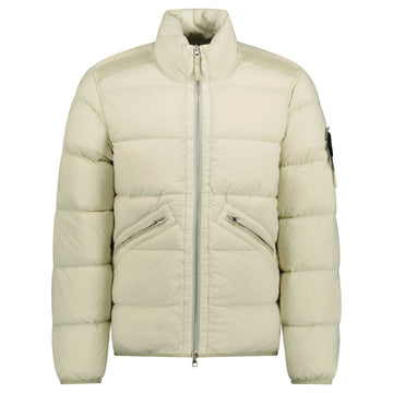 Stone Island Puffer Jacket In Seamless Tunnel Nylon Off-White