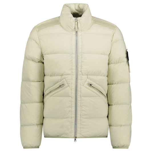 Stone Island Puffer Jacket In Seamless Tunnel Nylon Off-White