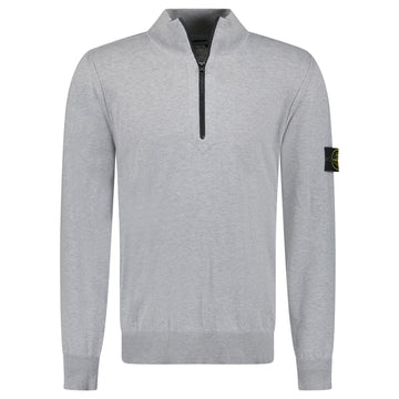 Stone Island Soft Cotton Quarter Zip Sweatshirt Grey