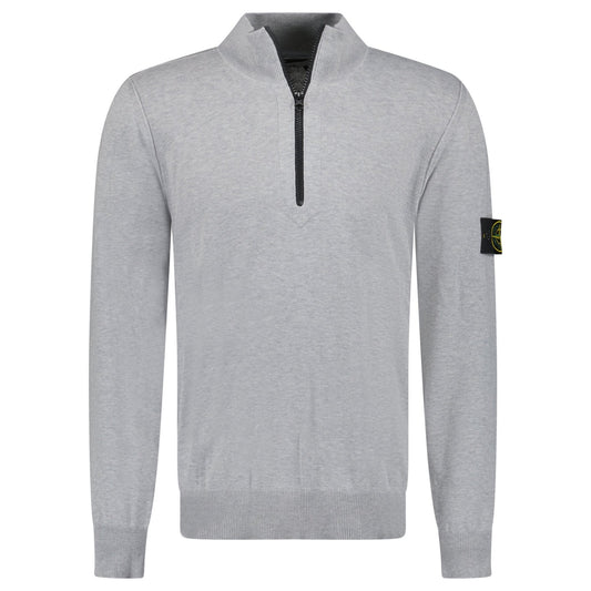 Stone Island Soft Cotton Quarter Zip Sweatshirt Grey