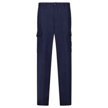 Stone Island Anama Cotton Cargo Trousers in Navy