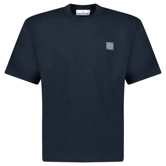 Stone Island Combed Organic Cotton Jersey T-Shirt in Navy
