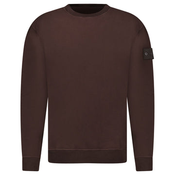 Stone Island Ghost Badge Crewneck Sweatshirt Dark Brown