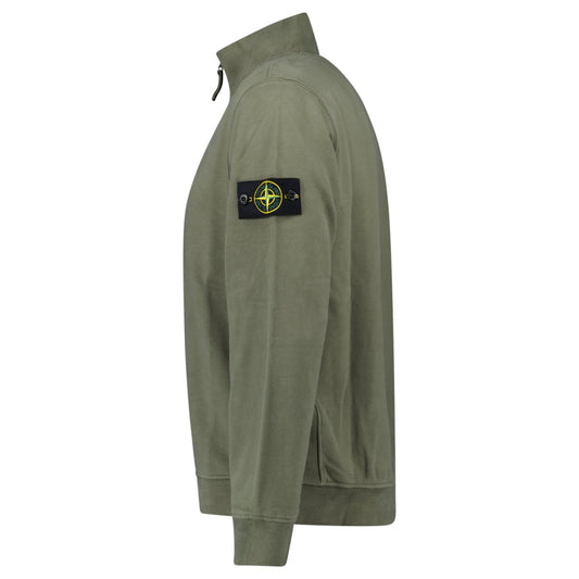 Stone Island Half-Zip Sweatshirt in Military Green