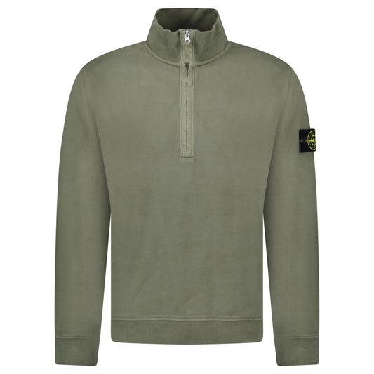 Stone Island Half-Zip Sweatshirt in Military Green