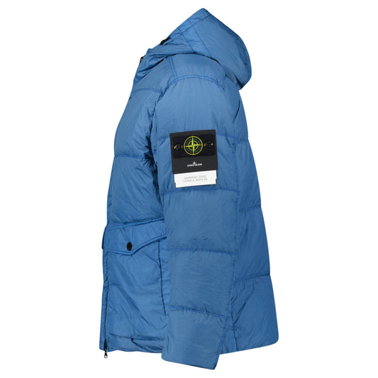 Stone Island Hooded Down Jacket in Steel Blue