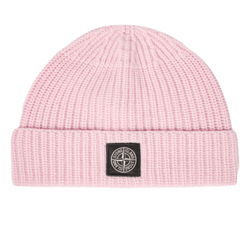 Stone Island Pink Beanie with Compass Patch