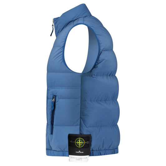 Stone Island Puffer Seamless Tunnel Nylon Gilet Blue