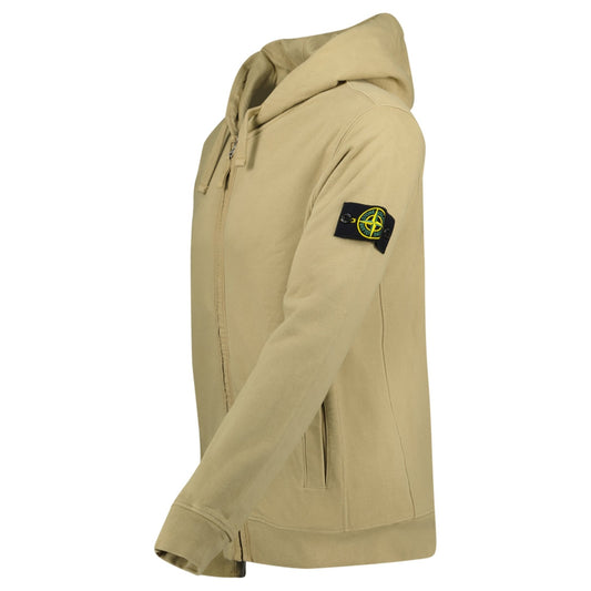 Stone Island Zip Hooded Sweatshirt Biscuit