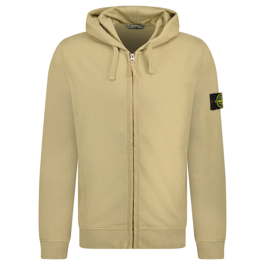 Stone Island Zip Hooded Sweatshirt Biscuit