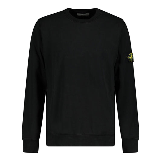 Stone Island Black Ribbed Detailed Crewneck Sweatshirt Black