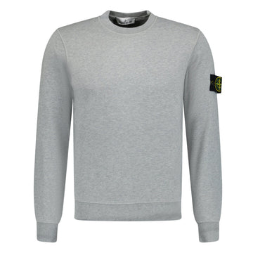 Stone Island Compass Badge Organic Cotton Crewneck Sweatshirt Grey