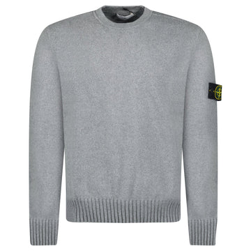 Stone Island Thick Knitted Compass-Badge Sweater in Grey
