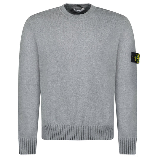 Stone Island Thick Knitted Compass-Badge Sweater in Grey