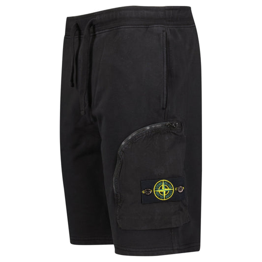Stone Island Zip Pocket Cotton Shorts Black