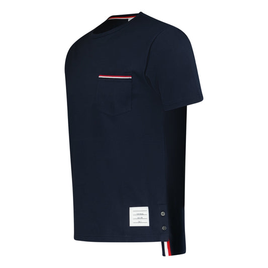 Thom Browne Crew Neck Pocket T-Shirt Navy