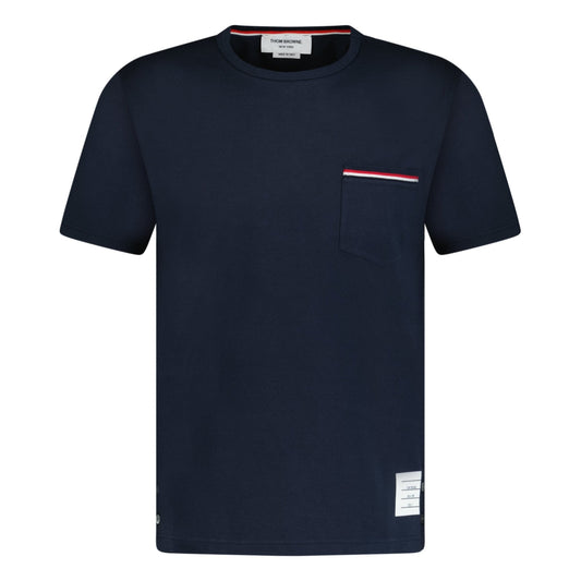 Thom Browne Crew Neck Pocket T-Shirt Navy