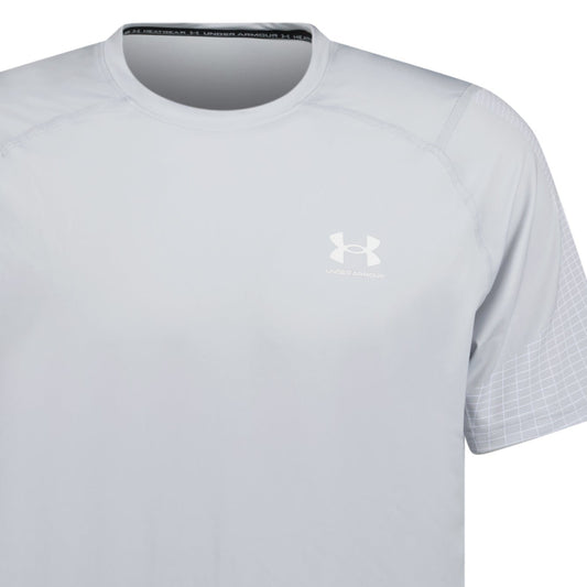 Under Armour HG Armour Fitted NVLTY Short Sleeve T-Shirt Grey